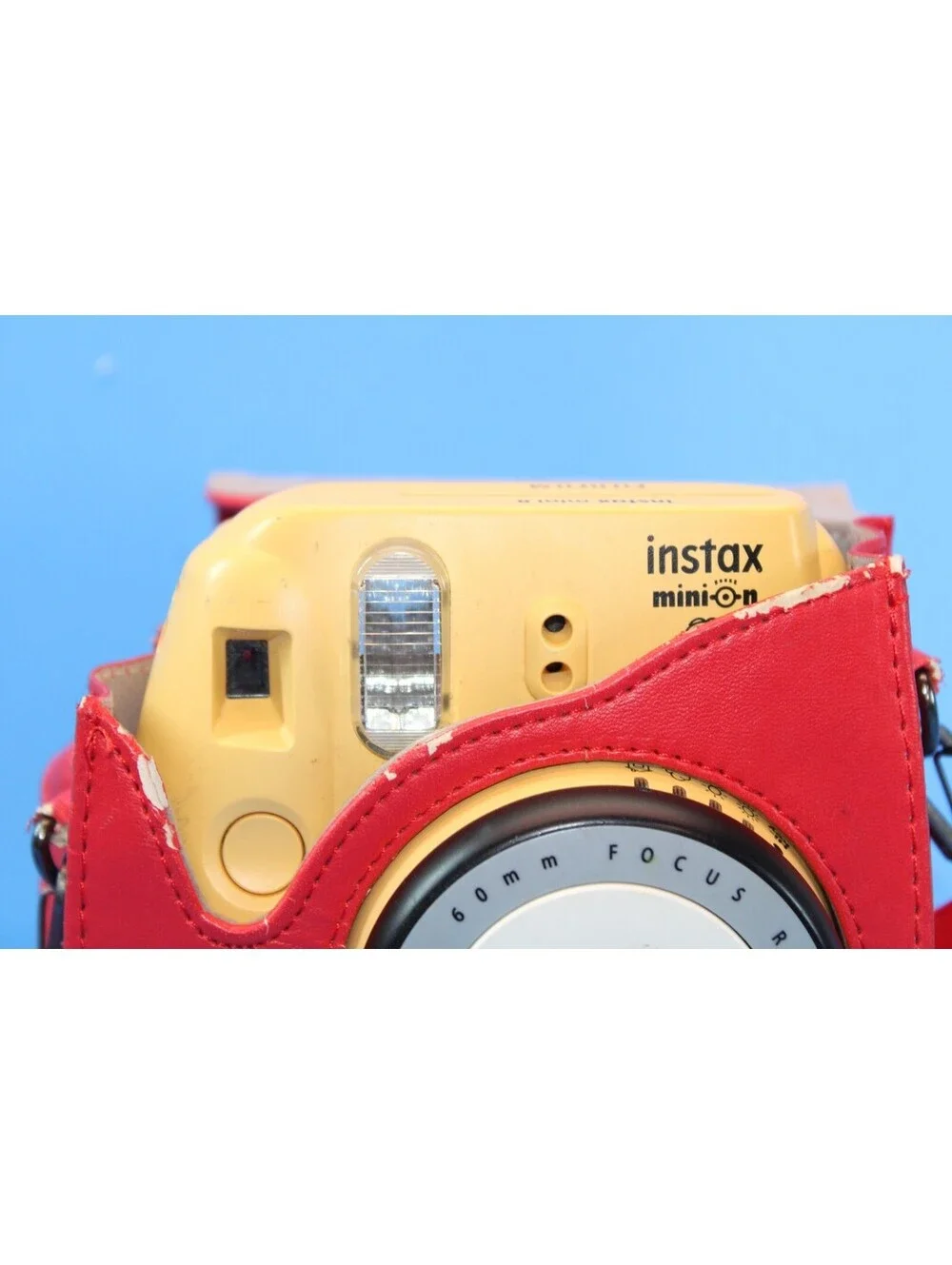 Fujifilm Instax Minion Mini 8 Instant Camera Red Faux Leather Case-Collectors